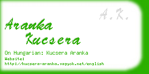 aranka kucsera business card